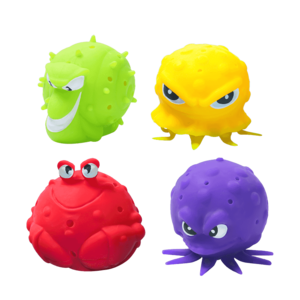 Wjolesale popular water splash animal octopus crab snails sponge water absorbing beach toy for kids