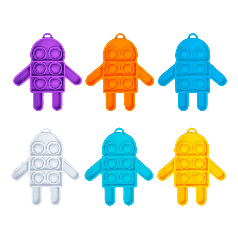 Wholesale custom space astronaut bubble board fidget toy set soft rubber relieve anxiety plaything for kids
