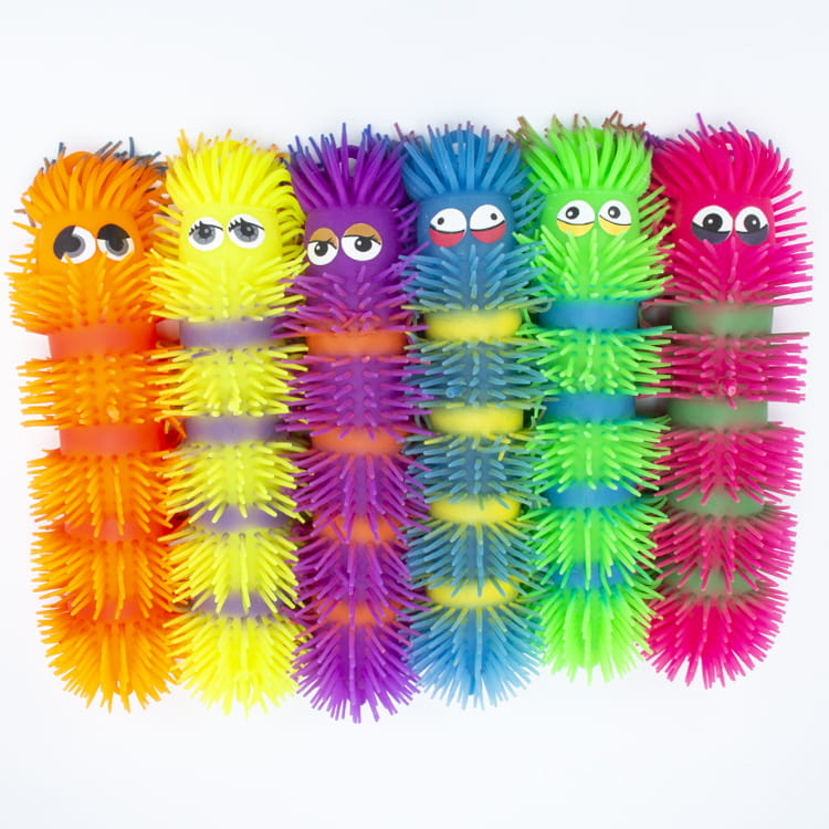 new arrival squeeze toys air filled 33 cm big eyes bushy hair caterpillar anxiety relief novelty plaything