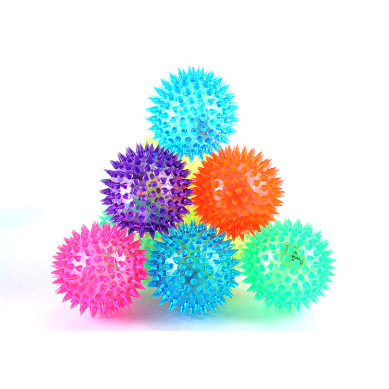 High quality Led light up spiky ball fidget anti-stress toy for kids