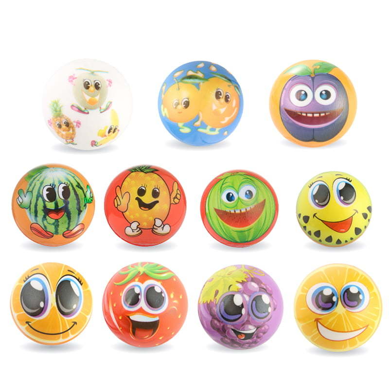 Hot Selling 6 cm high bounce PU ball with fruit printing eco-friendly fidget toy for children