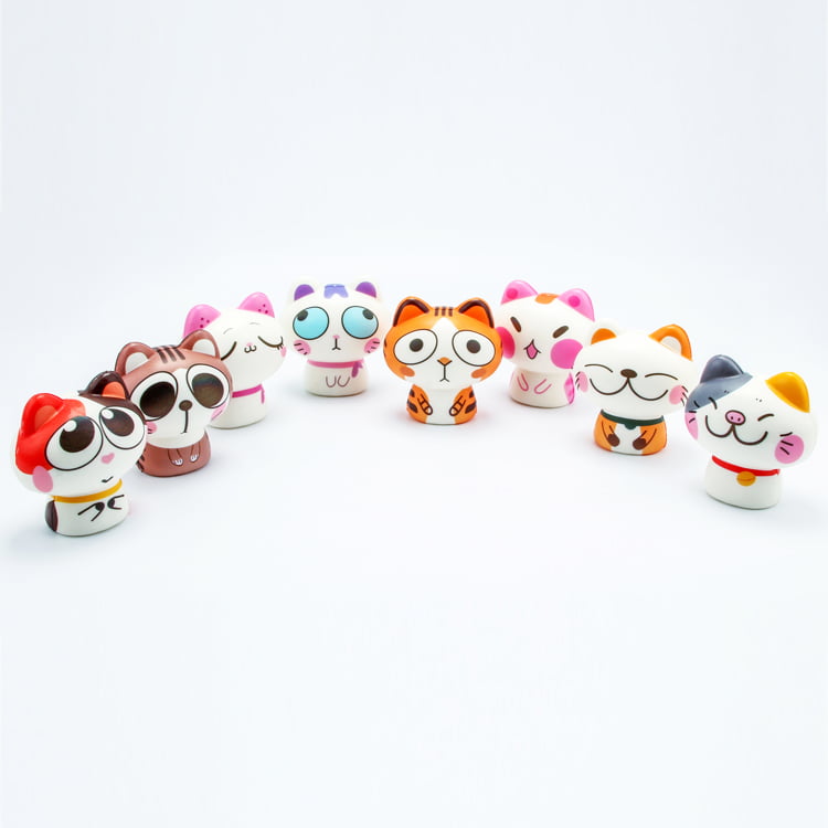 Wholesale custom fidget squeeze cute cat toy PU Anti-Stress Toy for kids