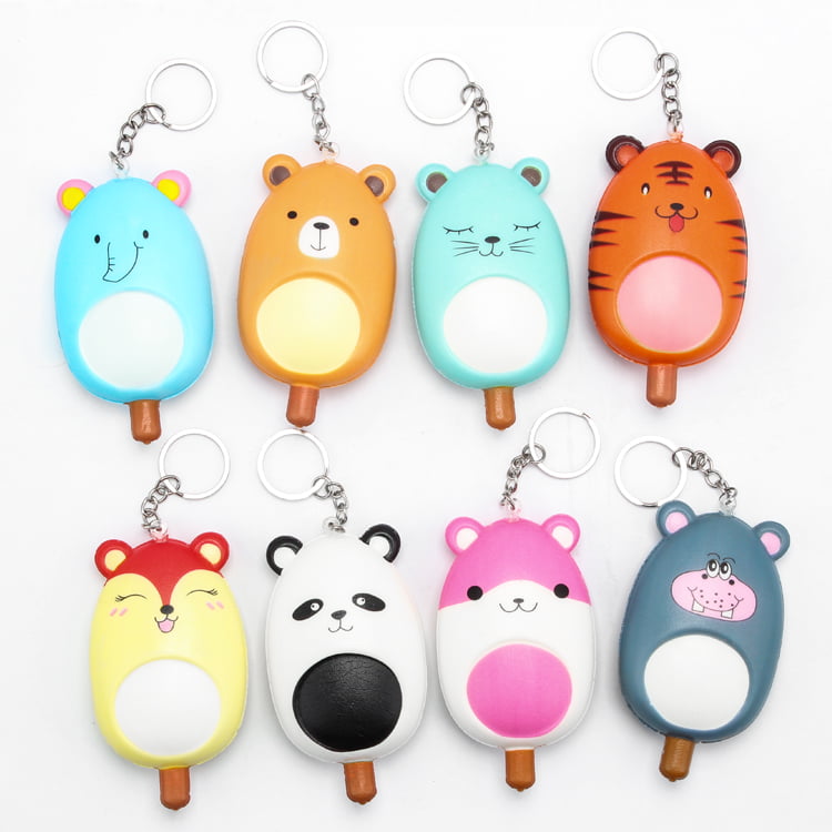 Wholesale custom high quality cute animal key chain squeeze fidget PU Anti-Stress Toy