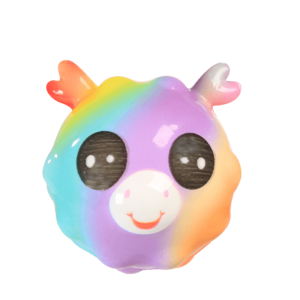 High quality 7 cm rainbow high bounce pu animal ball fidget toy for children