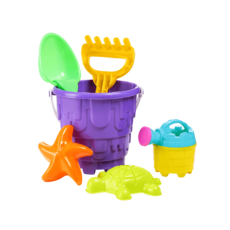 Eco-Friendly Plastic 7 pcs castle Set Beach Sand Toys Summer Beach Toys For Kids