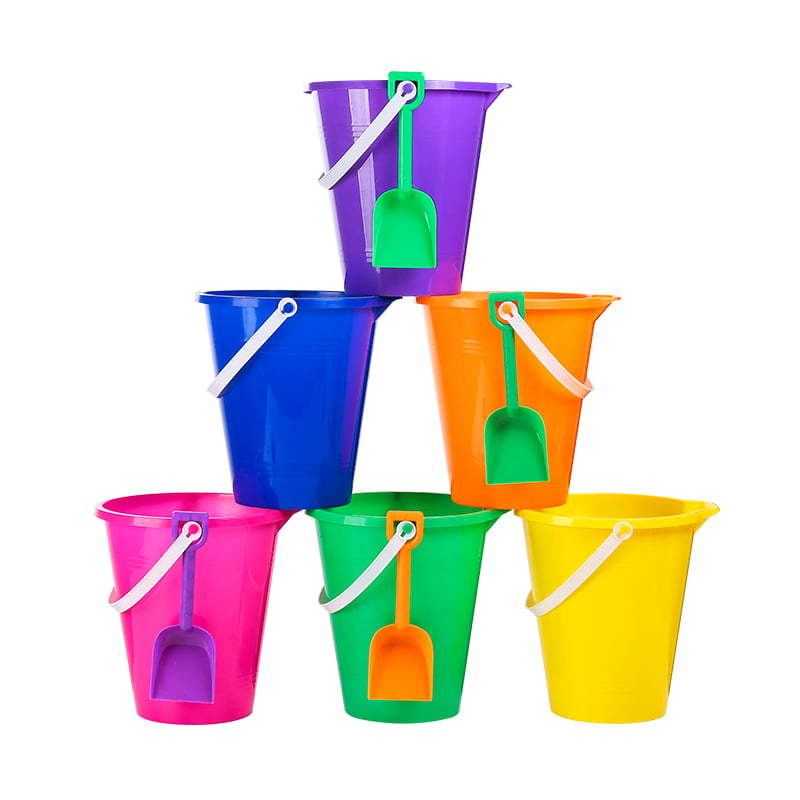 Wholesale Plastic Large Set 9 Inch standard round bucket with shovel set Beach Sand Toys Summer Beach Toys For Kids