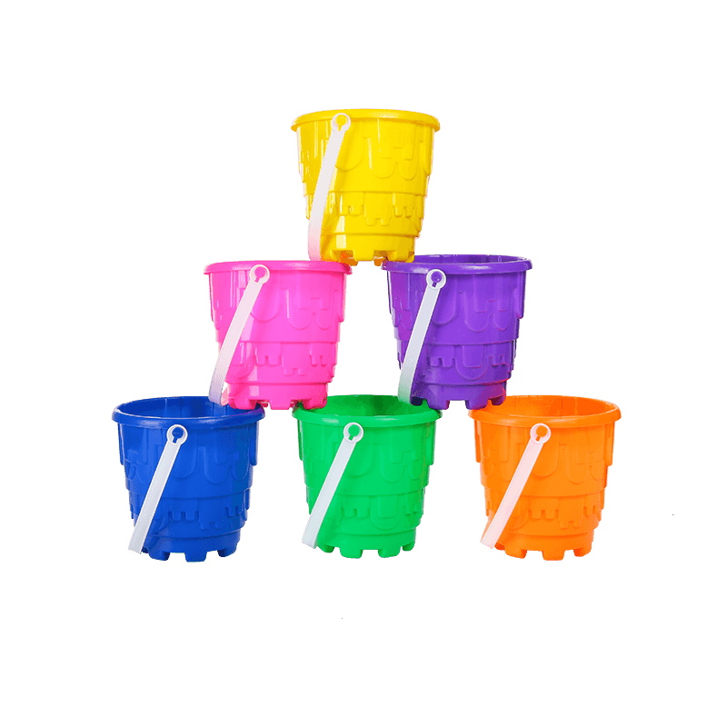 High quality Eco-Friendly Plastic 6 Inch round castle bucket set Beach Sand Toys Summer Beach Toys For Kids