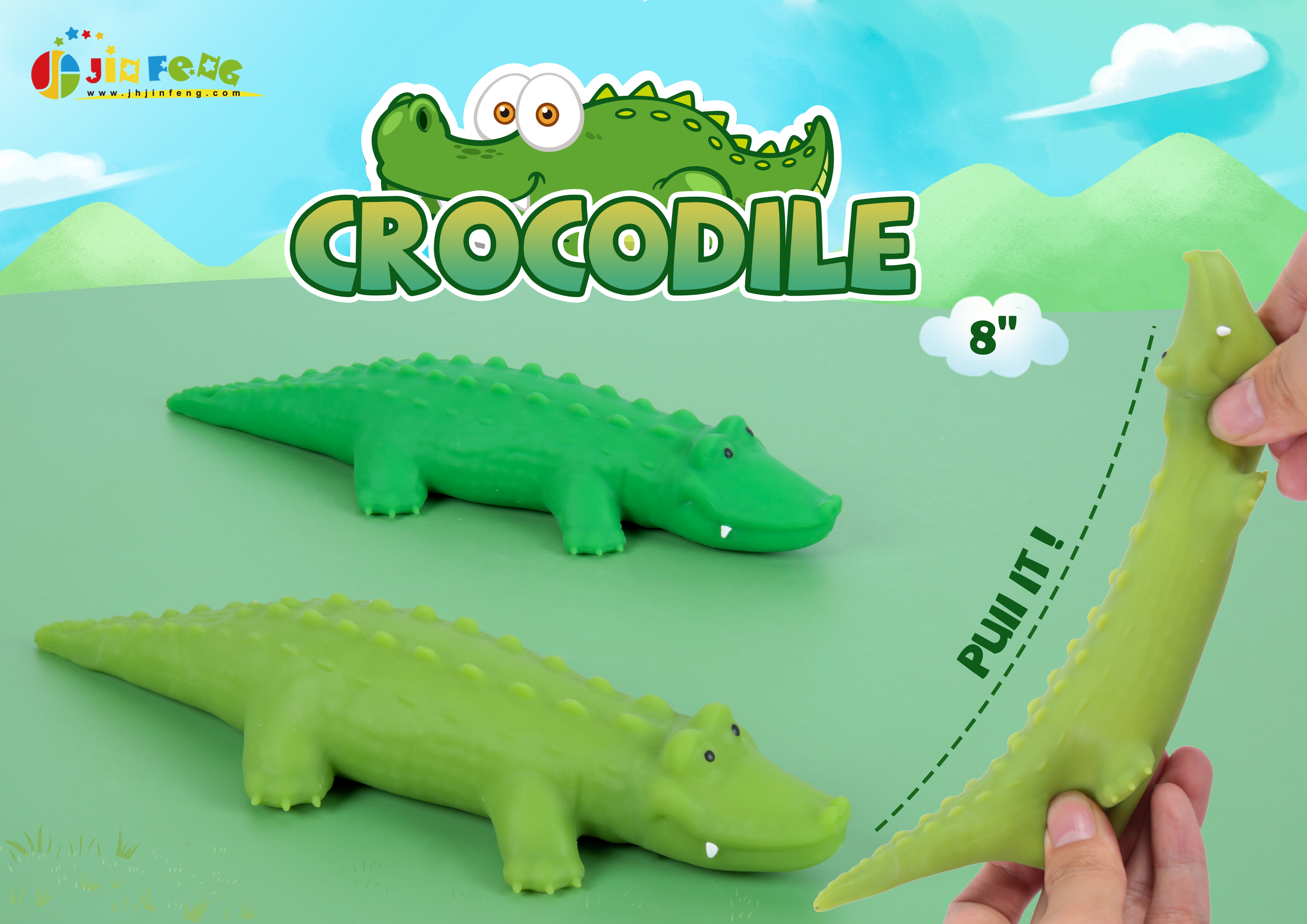 Wholesale Fidget Anti Relief Stress Animal Toy Lifelike Reptile Dinosaur Crocodile Stress Relief Squeeze Toy