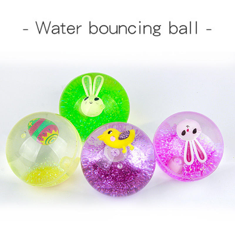 Wholesale Easter water glitter bouncing ball for kids