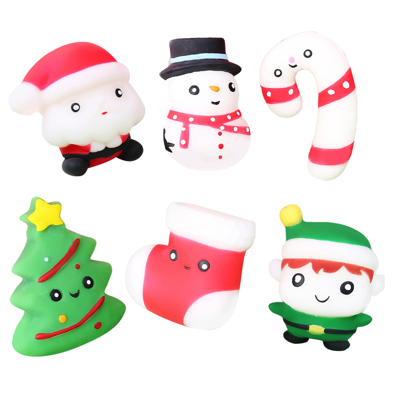 Factory wholesale Christmas Mochi Toys 2 inch mini squishy toys squeezable elastic new year sets gift for kids