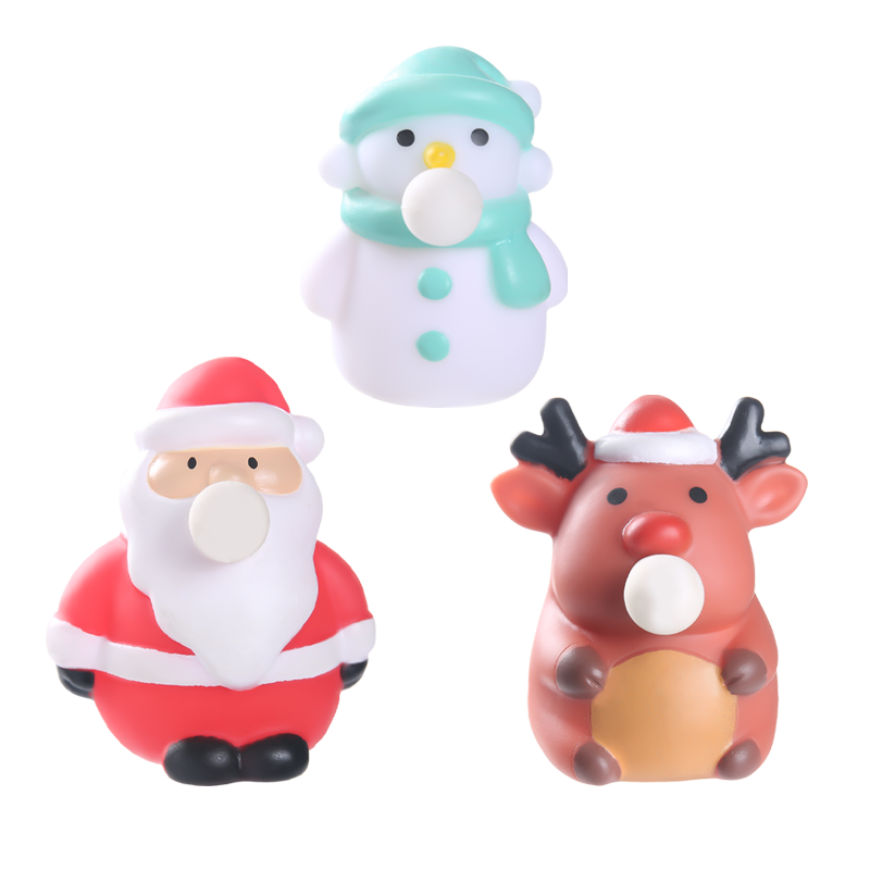 PVC New Christmas Pop Out Funny Toys Animal shooting spout ball for children and adults