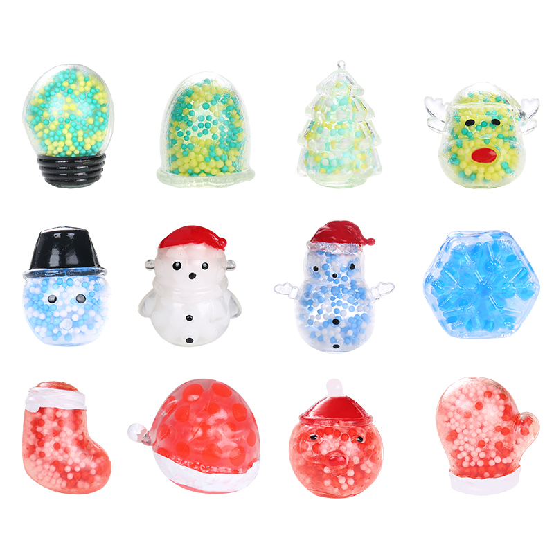 Wholesale TPR Newest Cute Squishy Novelty Christmas ball filling foam beads toys