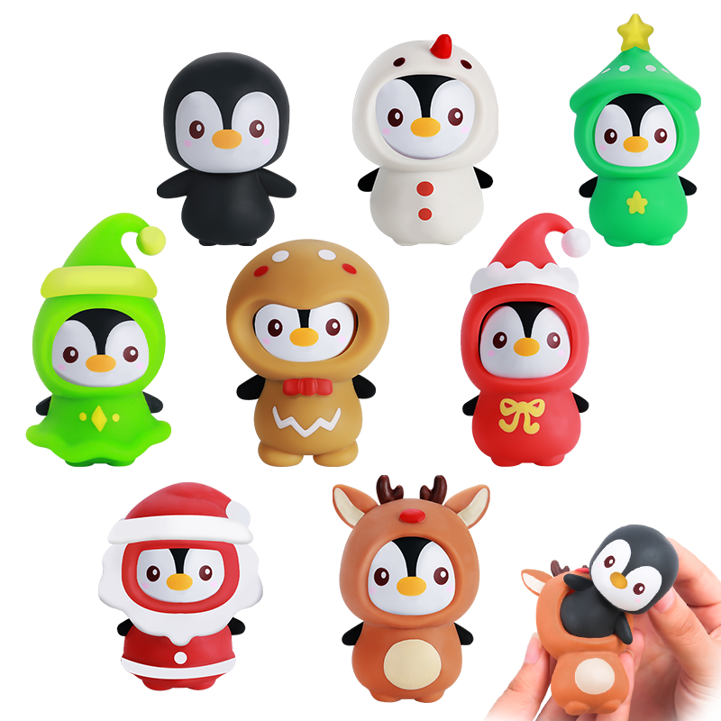 New arrival squishy toys Christmas Cute Dress Up Animals penguin squeeze toys