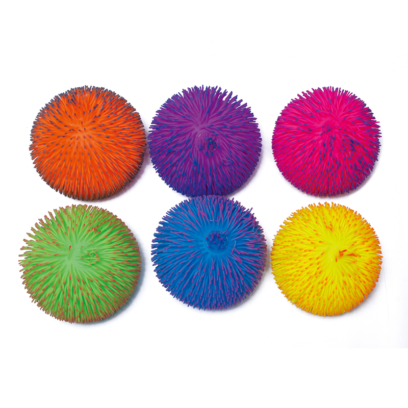 Wholesale 6 Assorted Colors party decoration Bouncy Ball YoYo Fluffy Ball Toy Light Up Spiky Anti Stress Squeeze Puffer Ball
