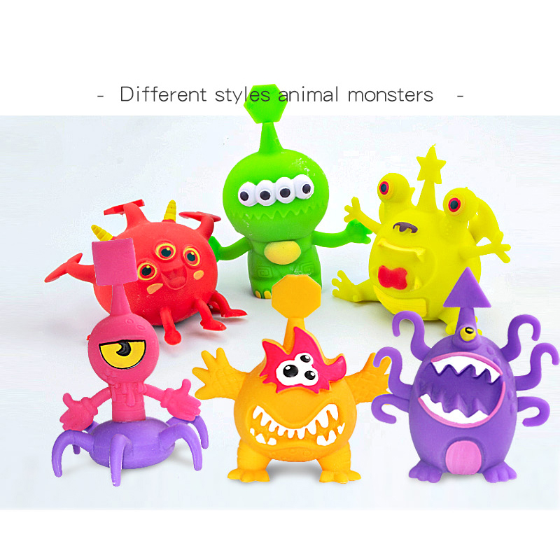 Wholesale different styles Flashing animal monsters stress squeeze puffer ball toys ball TPR design ball