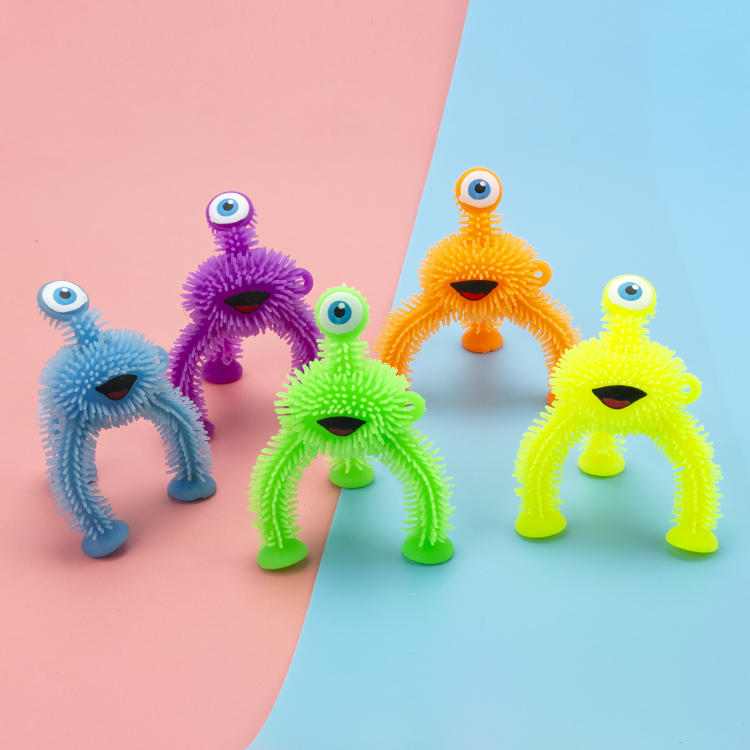 TPR Funny Toys Novelty Toy Stretchy Puffer Ball Monster Toys flexible bending one eye Squeeze Monster