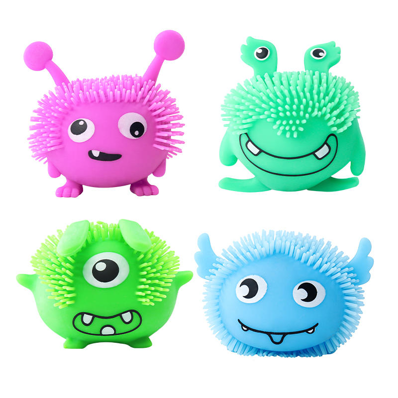 Factory Wholesale squeeze toys bushy hair monster family stress balls bushy mini air filled relieve anxiety for child