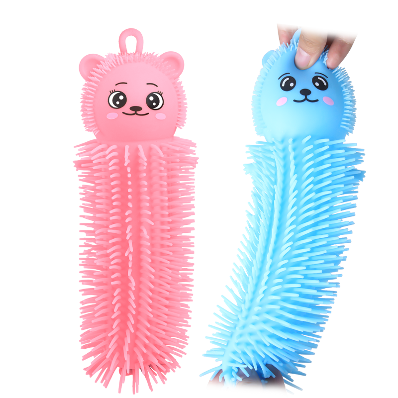 Factory wholesales big size squeeze toys Giant Animal bear head caterpillar tpr fidget toys customized