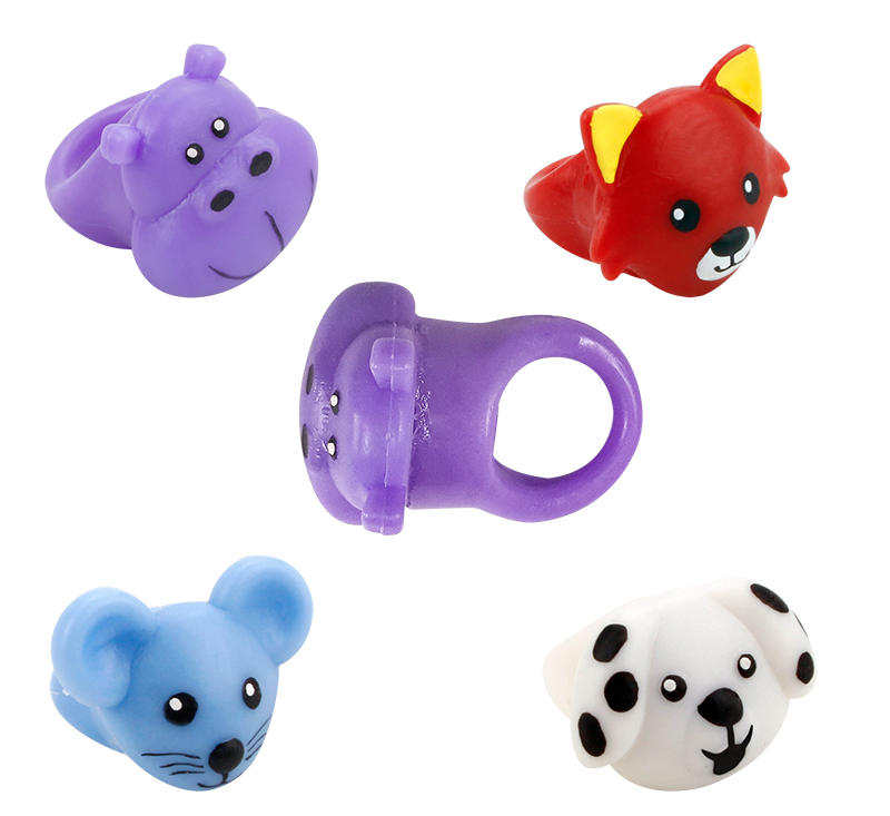 Wholesale Soft Stretchy cute Animal rings Toys Realistic TPR fidget Toys