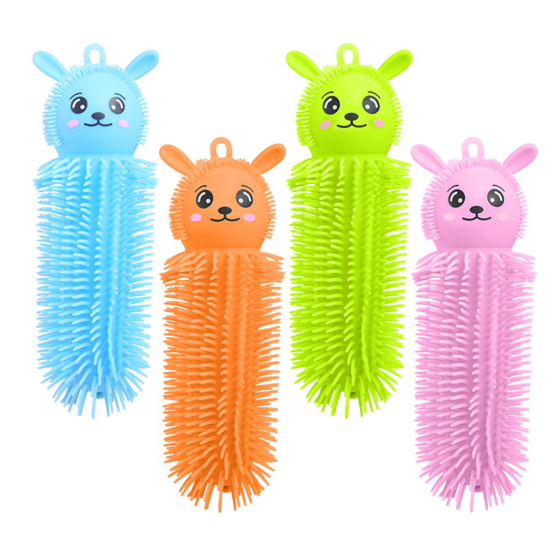 Factory wholesales big size squeeze toys Giant Animal rabbit head caterpillar tpr fidget toys customized