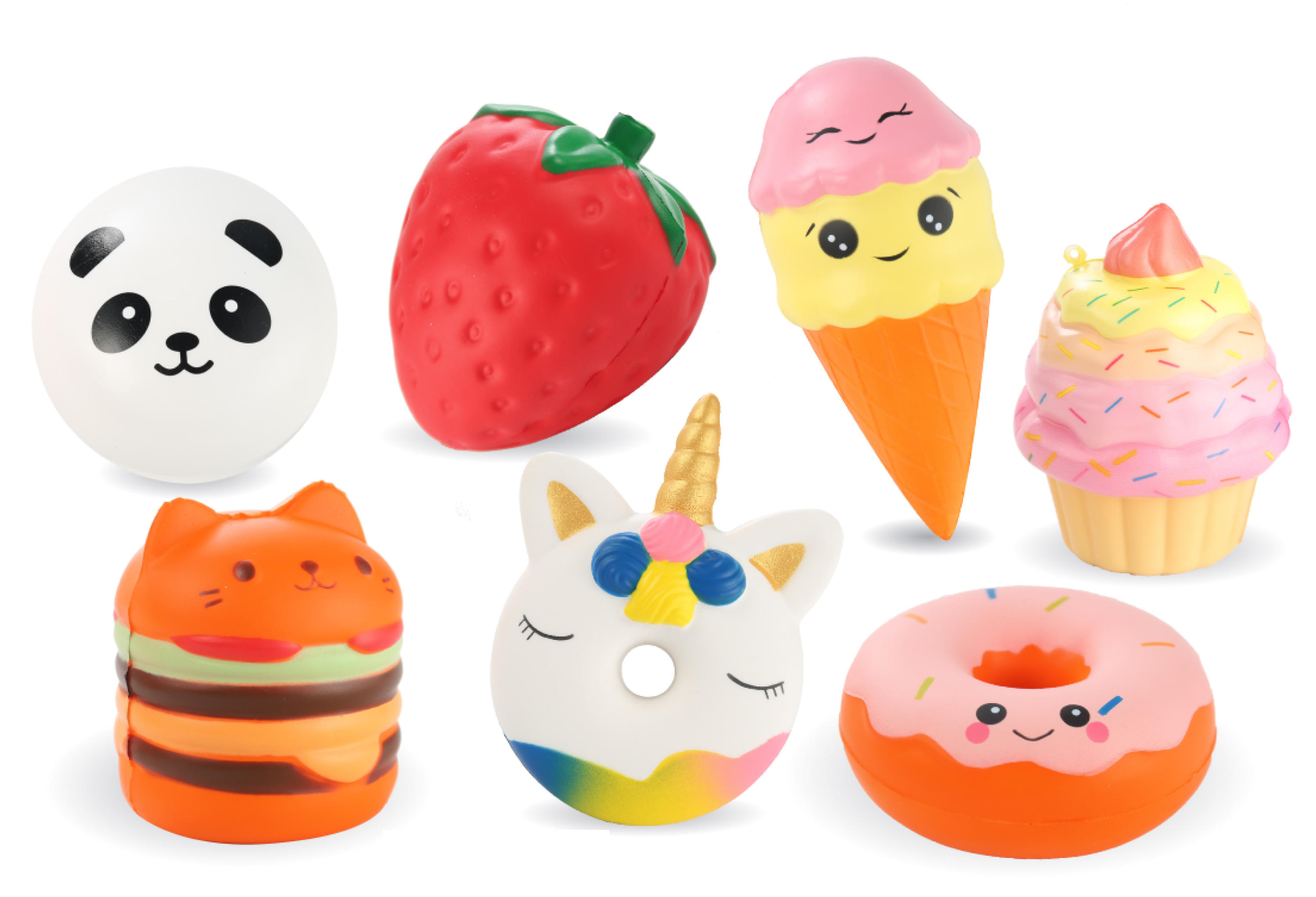 Factory custom squishy toys Artificial PU dessert food squeeze eco-friendly fidget bread for children