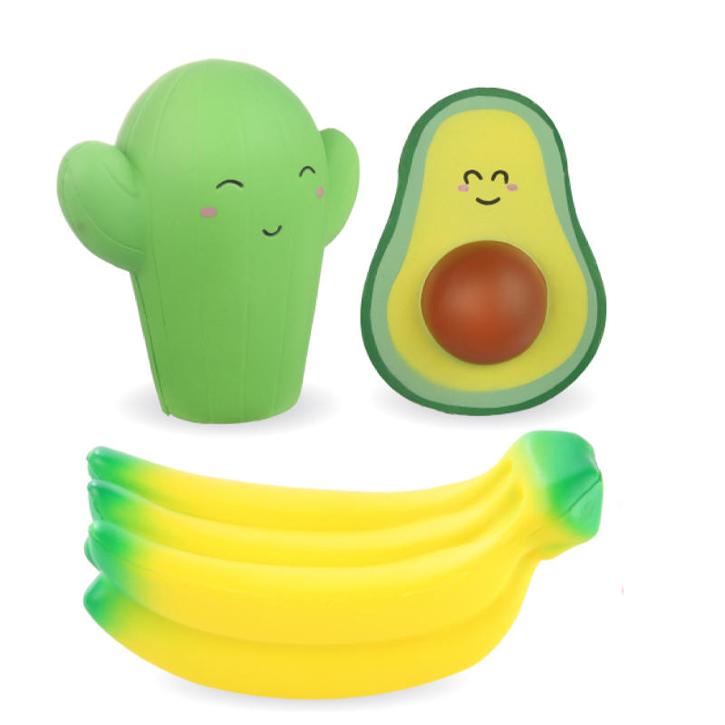 Wholesale custom squishy PU fruit ball Artificial fruit squeeze eco-friendly fidget toys for children