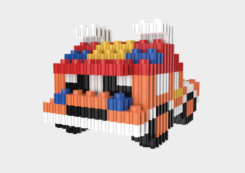 Wholesale micro vehicle blocks each set in small color box building blocks