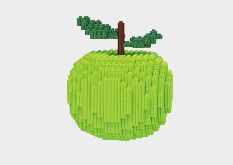 Wholesale micro blocks apple each set in small color box building blocks